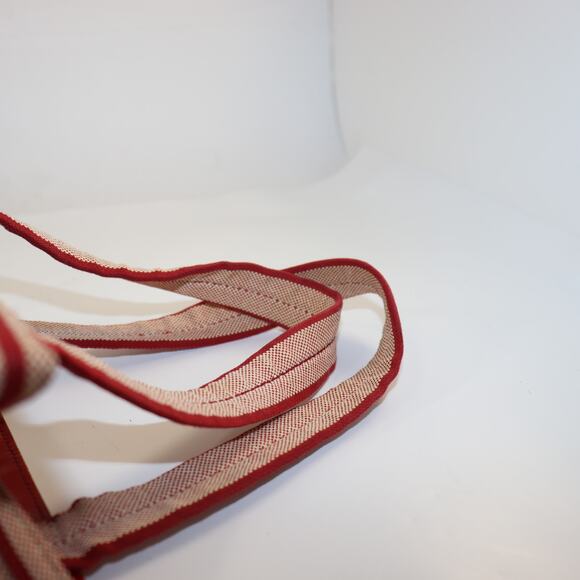 Vintage Prada Red & Natural Canvas Tote Bag - Picture 7 of 10